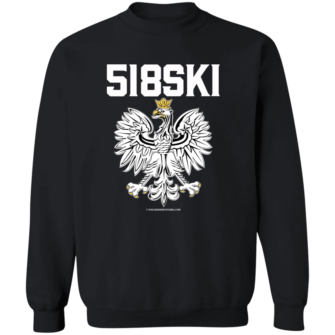 518SKI Apparel CustomCat G180 Crewneck Pullover Sweatshirt Black S