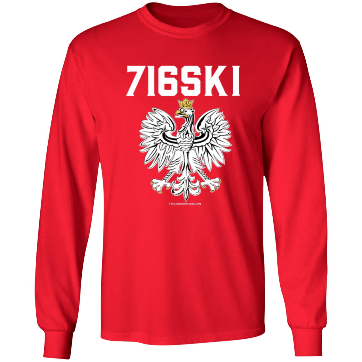 716SKI Apparel CustomCat G540 LS T-Shirt Red S
