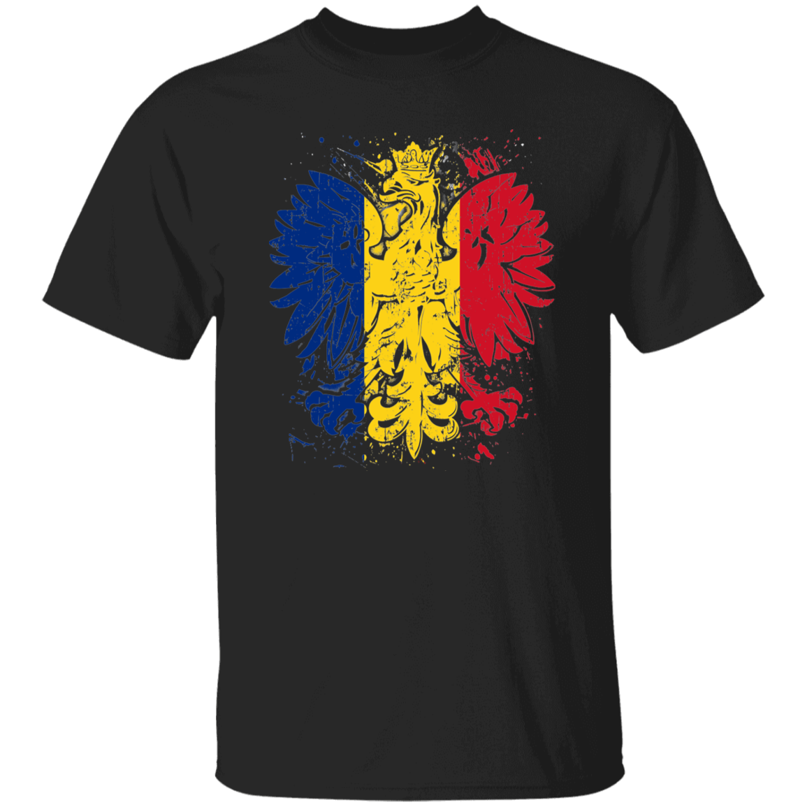 Polish Romanian Heritage T-Shirts CustomCat Black S 