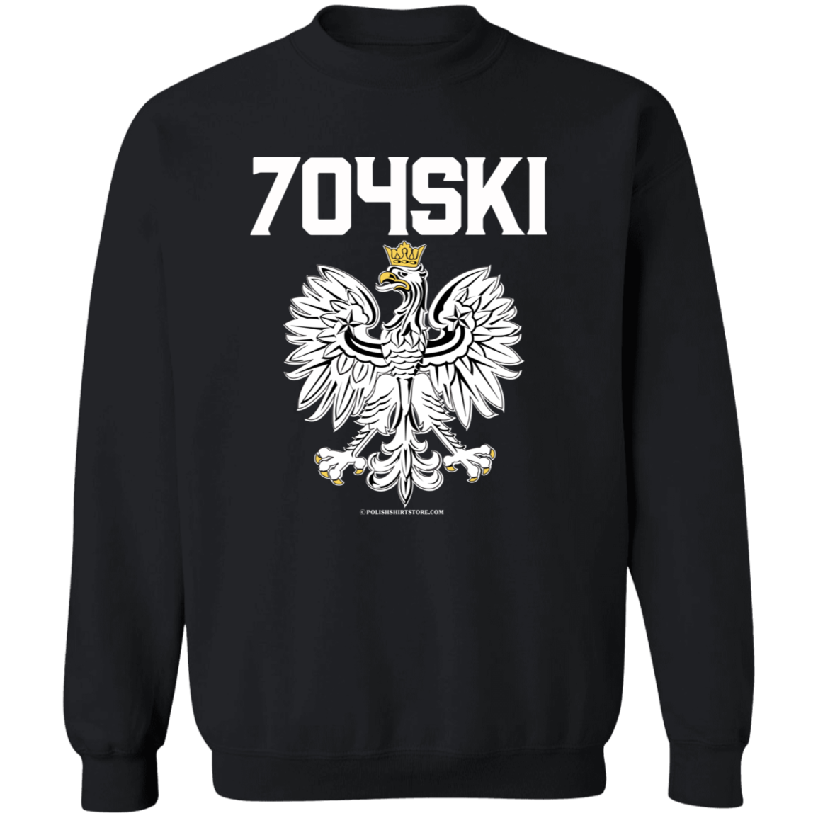 704SKI Apparel CustomCat G180 Crewneck Pullover Sweatshirt Black S