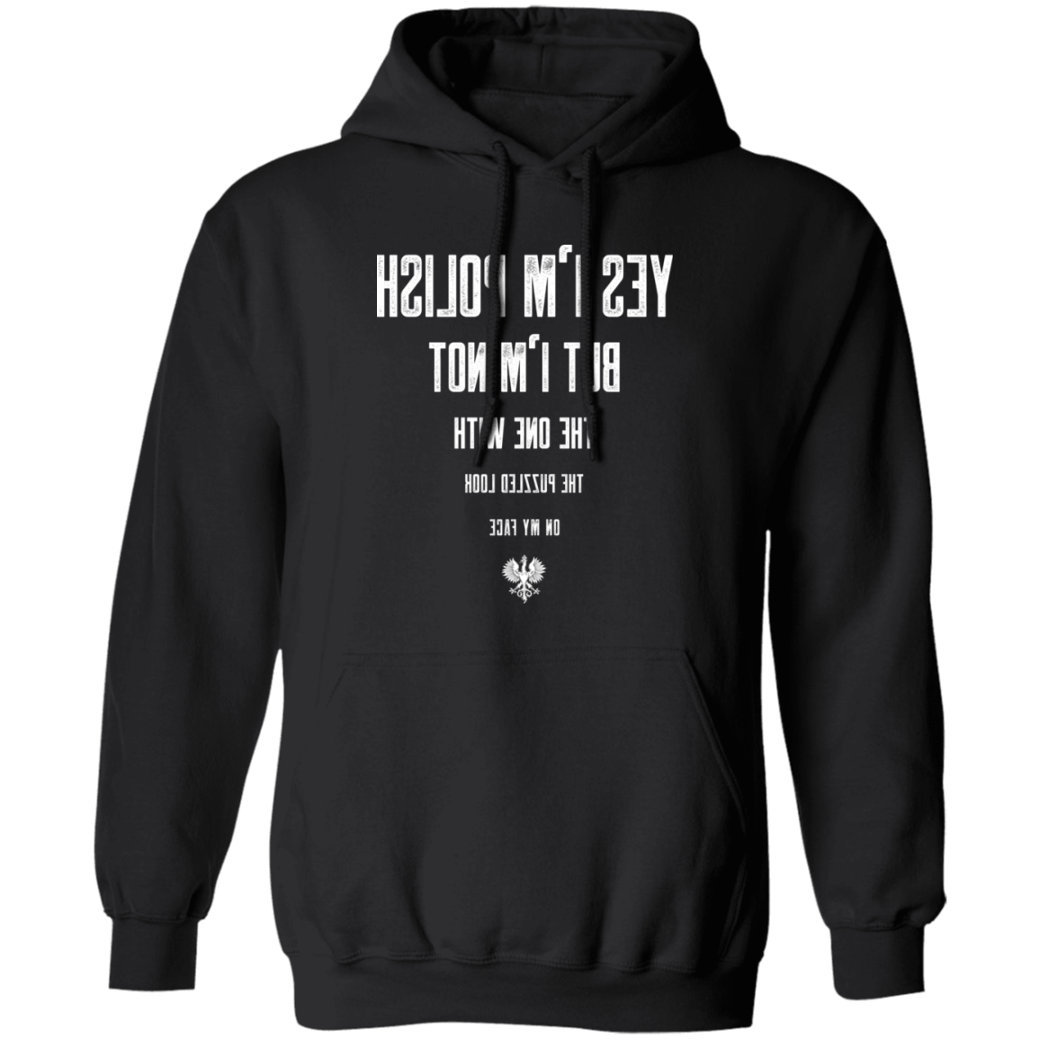 Polish Eye Chart Apparel CustomCat G185 Pullover Hoodie Black S