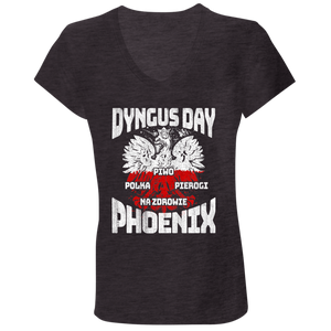 Dyngus Day Phoenix Arizona - B6005 Ladies' Jersey V-Neck T-Shirt / Dark Grey Heather / S - Polish Shirt Store