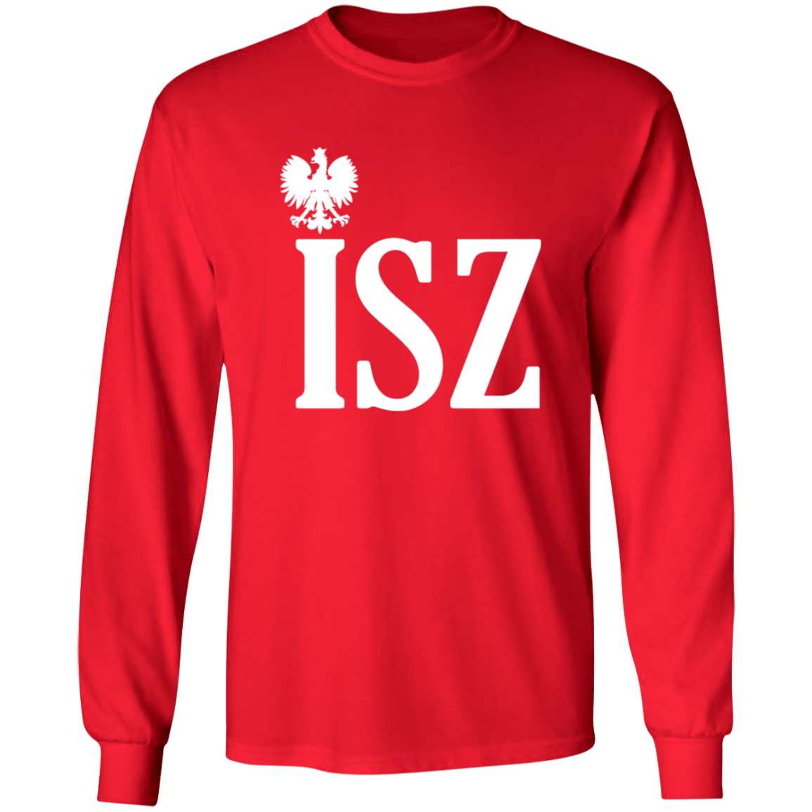ISZ Polish Surname Ending Apparel CustomCat G540 LS T-Shirt Red S