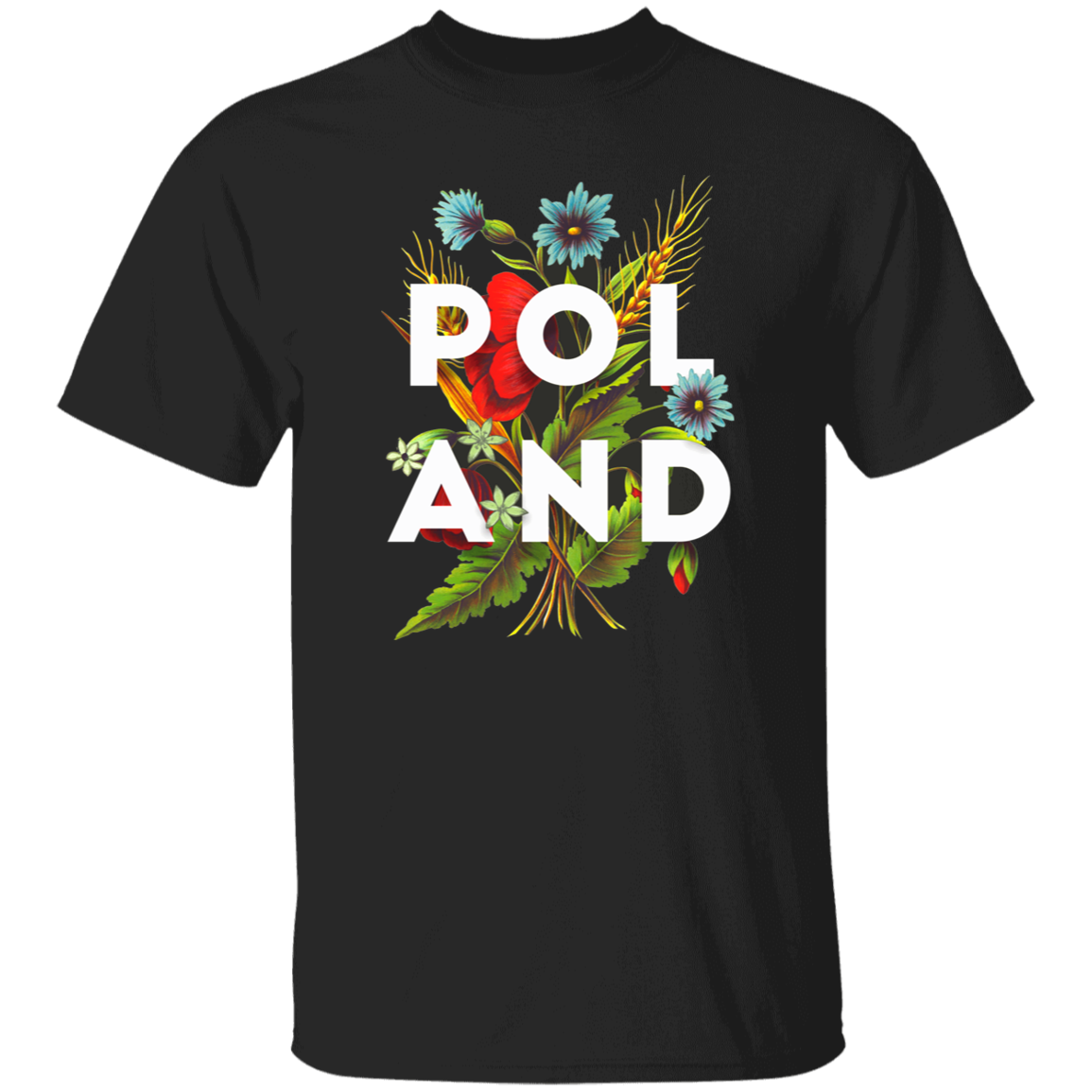 Poland Flowers Apparel CustomCat G500 5.3 oz. T-Shirt Black S