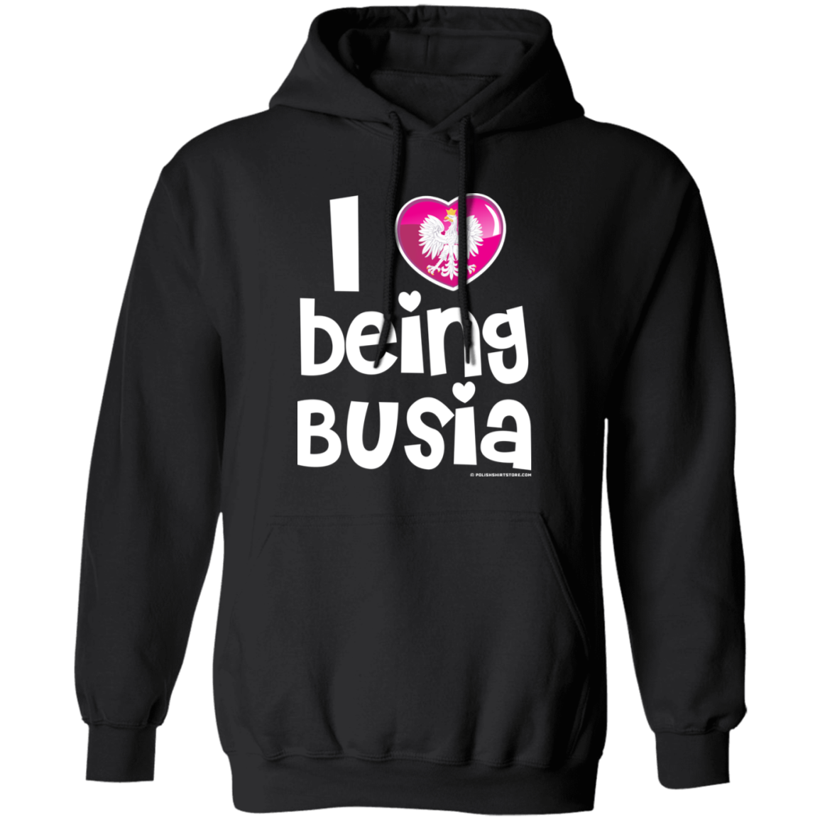 I Love Being Busia Apparel CustomCat G185 Pullover Hoodie Black S