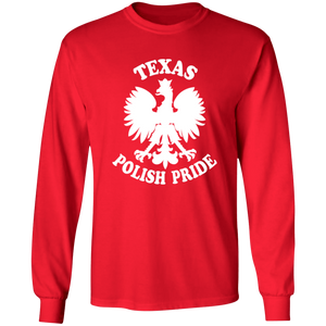 Texas  Polish Pride - G240 LS Ultra Cotton T-Shirt / Red / S - Polish Shirt Store