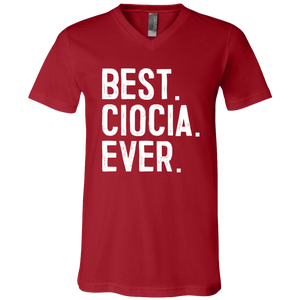 Best Ciocia Ever - 3005 Unisex Jersey SS V-Neck T-Shirt / Canvas Red / X-Small - Polish Shirt Store