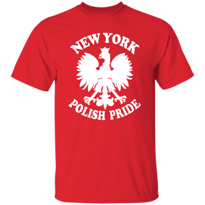 New York  Polish Pride - G500 5.3 oz. T-Shirt / Red / S - Polish Shirt Store