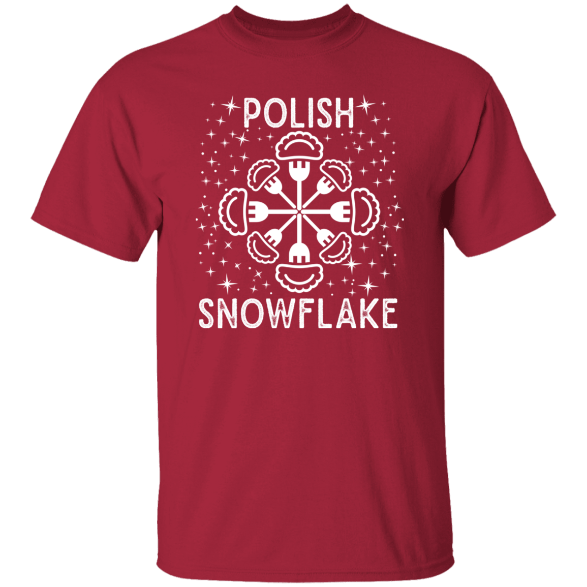 Polish Snowflake T-Shirt Apparel CustomCat G500 5.3 oz. T-Shirt Cardinal S