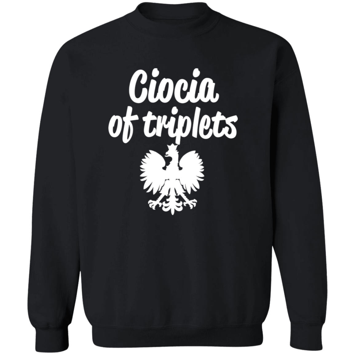 Ciocia of Triplets Apparel CustomCat G180 Crewneck Pullover Sweatshirt Black S