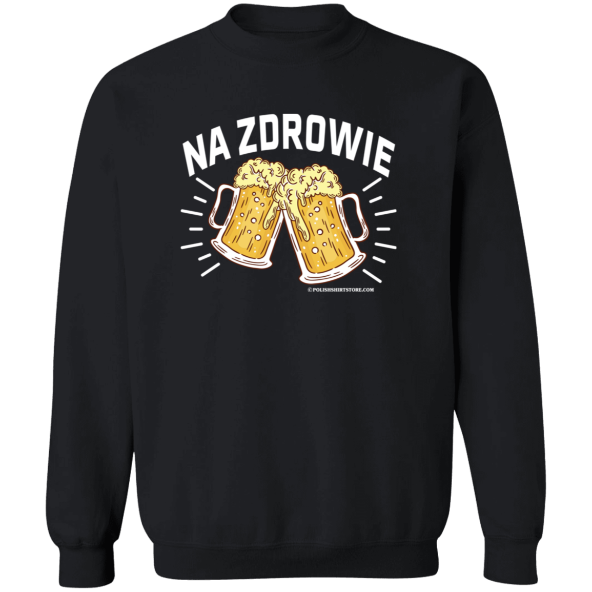 Na Zdrowie Apparel CustomCat G180 Crewneck Pullover Sweatshirt Black S