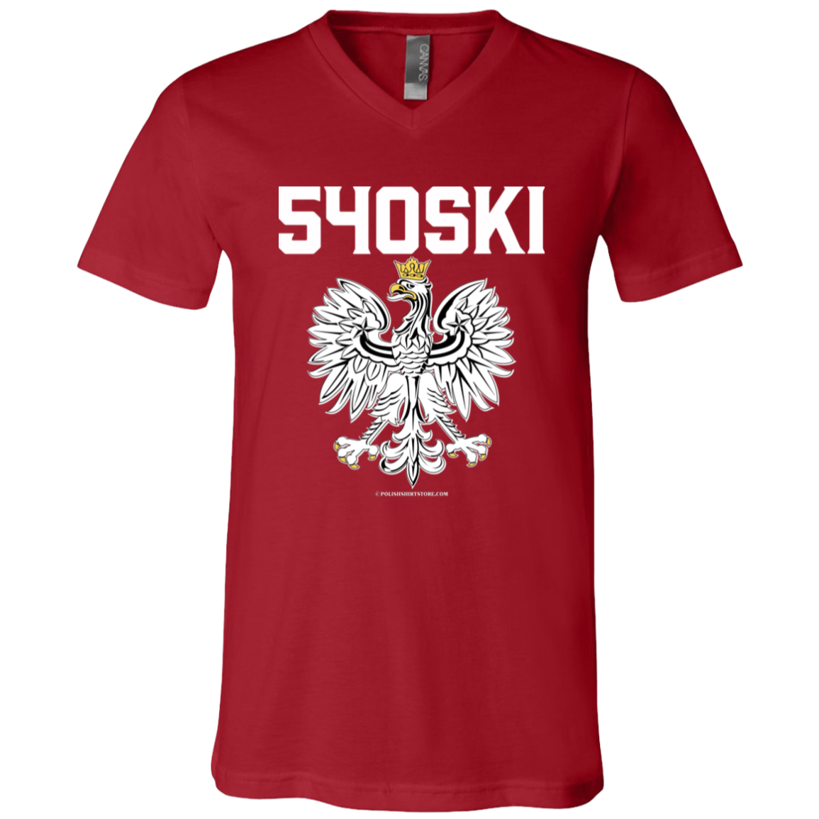 540ski Apparel CustomCat 3005 Unisex Jersey SS V-Neck T-Shirt Canvas Red X-Small