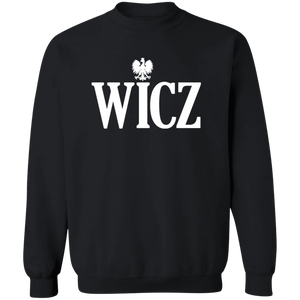WICZ Polish Surname Ending - G180 Crewneck Pullover Sweatshirt / Black / S - Polish Shirt Store