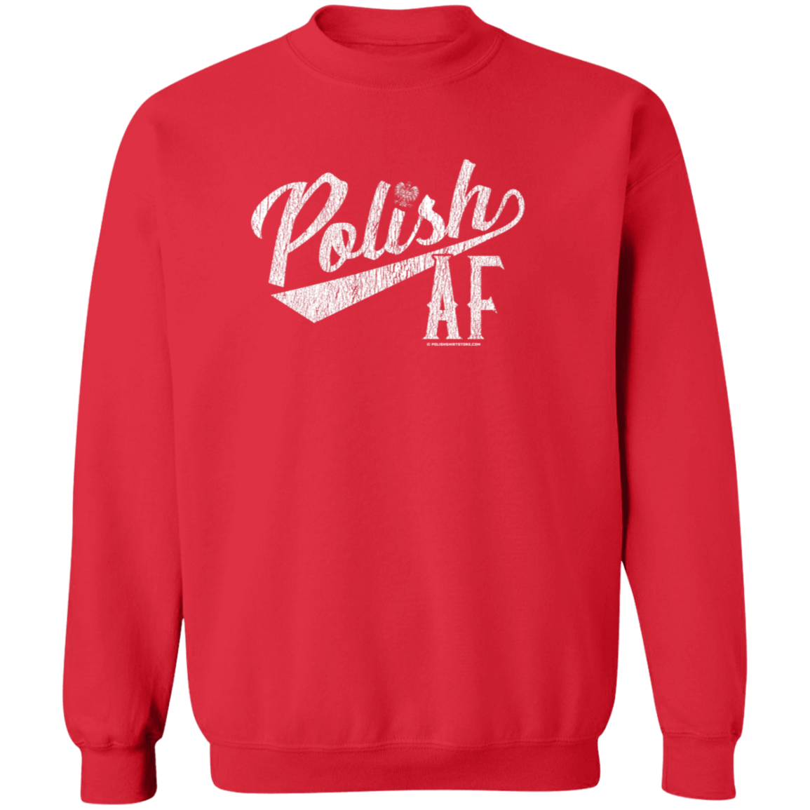 Polish AF Apparel CustomCat G180 Crewneck Pullover Sweatshirt Red S
