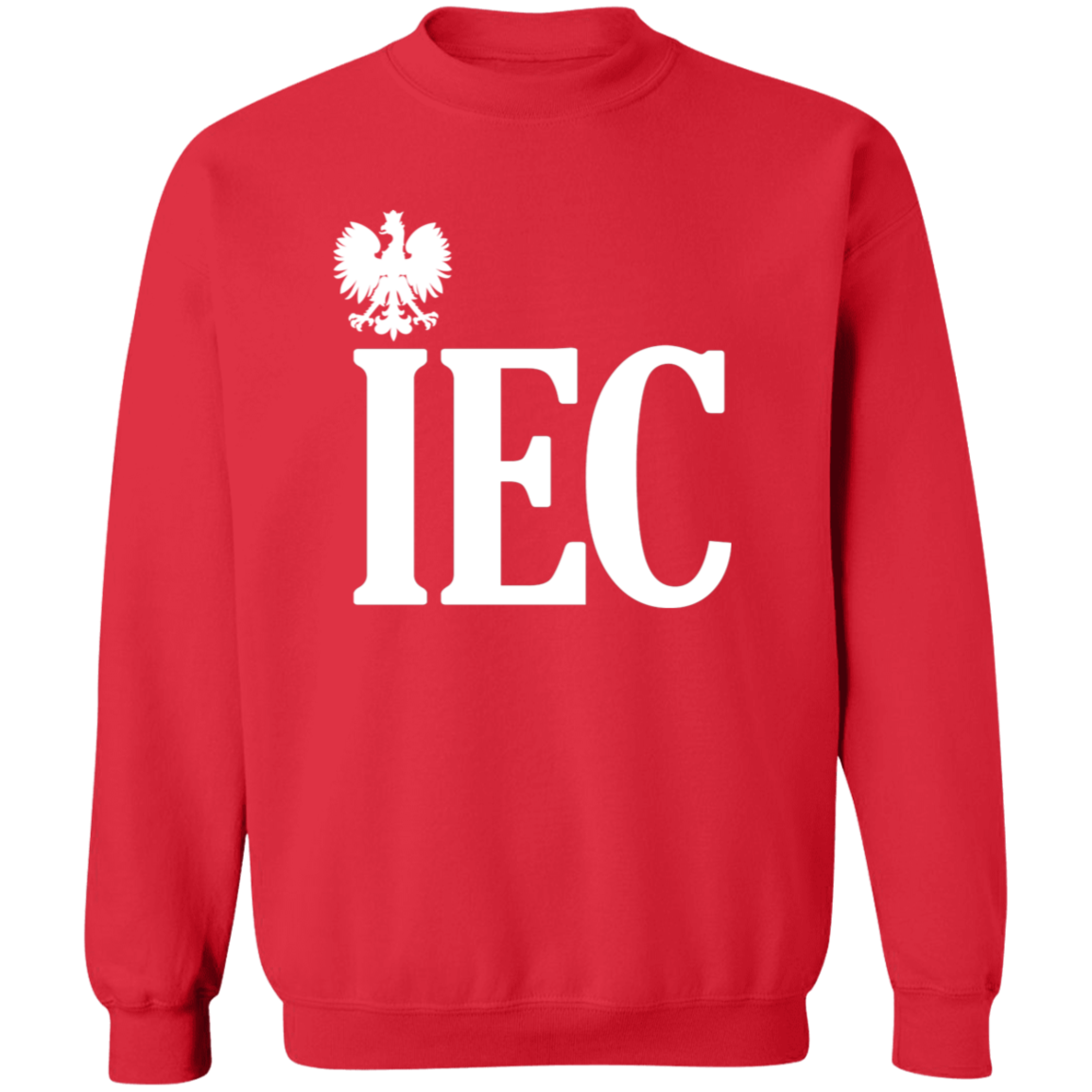 IEC Polish Surname Ending Apparel CustomCat G180 Crewneck Pullover Sweatshirt Red S