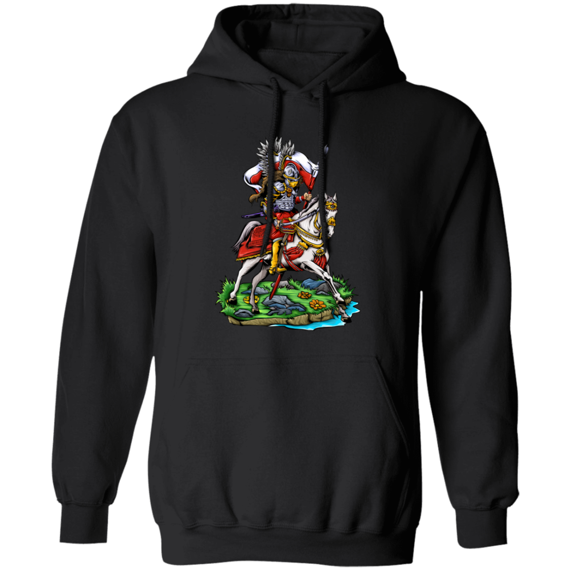 Polish Winged Hussar Apparel CustomCat G185 Pullover Hoodie Black S