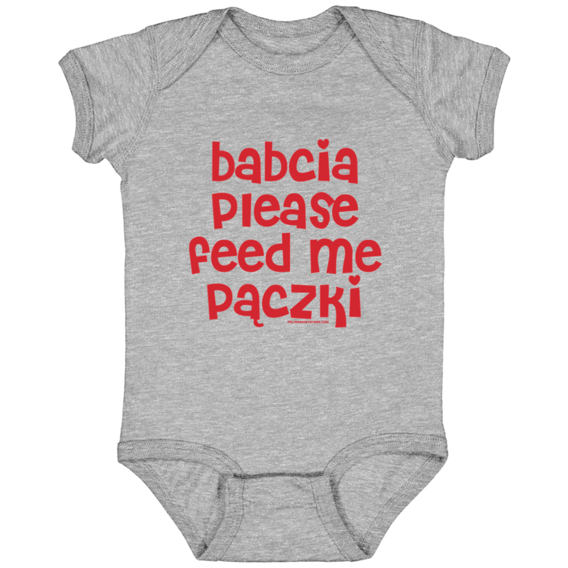 Babcia Please Feed Me Paczki Infant Bodysuit Baby CustomCat Heather Grey Newborn 