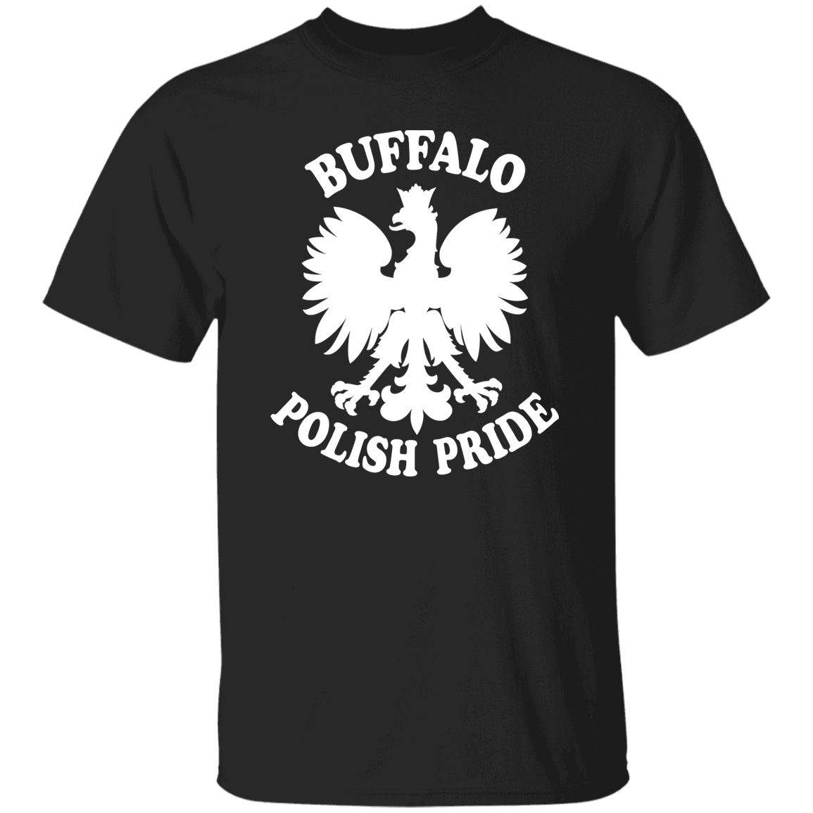 Buffalo Polish Pride Apparel CustomCat G500 5.3 oz. T-Shirt Black S