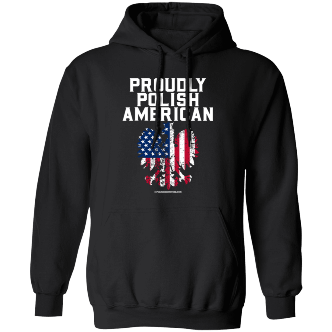 Proudly Polish American Apparel CustomCat G185 Pullover Hoodie Black S