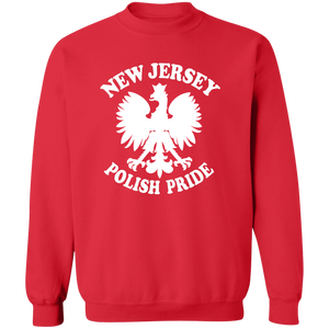 New Jersey Polish Pride - G180 Crewneck Pullover Sweatshirt / Red / S - Polish Shirt Store