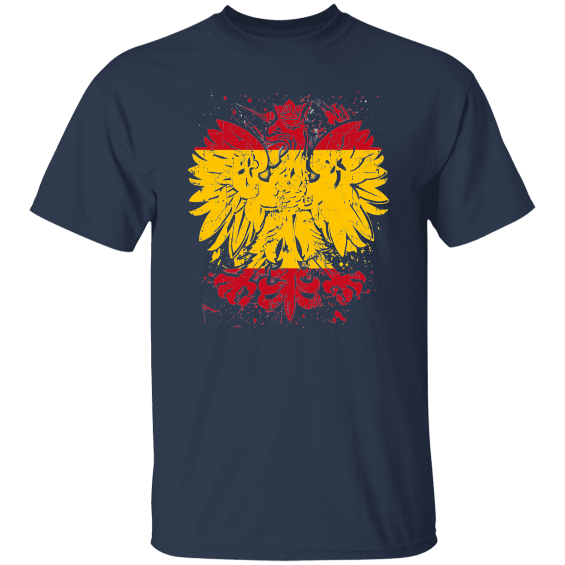 Polish Spanish Heritage T-Shirts CustomCat Navy S 