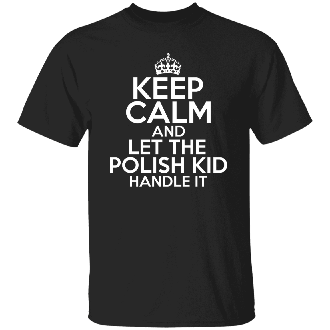 Keep Calm And Let The Polish Kid Handle It Apparel CustomCat G500 5.3 oz. T-Shirt Black S