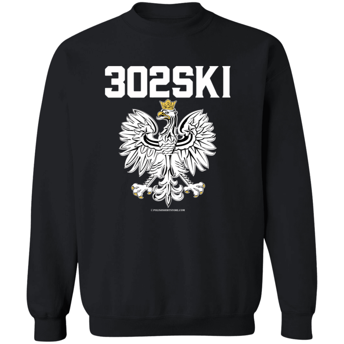 302SKI Apparel CustomCat G180 Crewneck Pullover Sweatshirt Black S