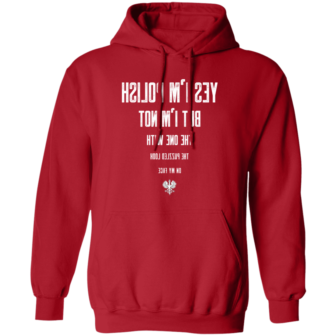 Polish Eye Chart Apparel CustomCat G185 Pullover Hoodie Red S