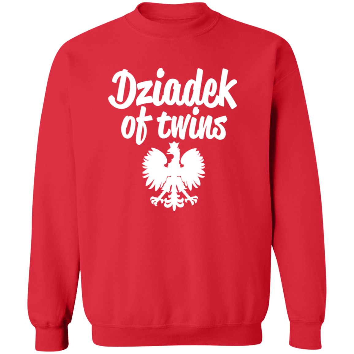 Dziadek of Twins Apparel CustomCat G180 Crewneck Pullover Sweatshirt Red S