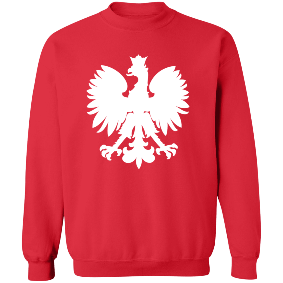 Polish White Eagle Apparel CustomCat G180 Crewneck Pullover Sweatshirt Red S