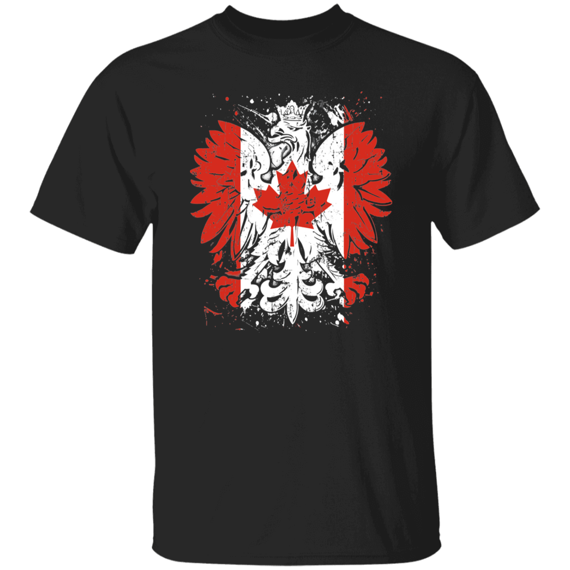 Polish Canadian Heritage T-Shirts CustomCat Black S 