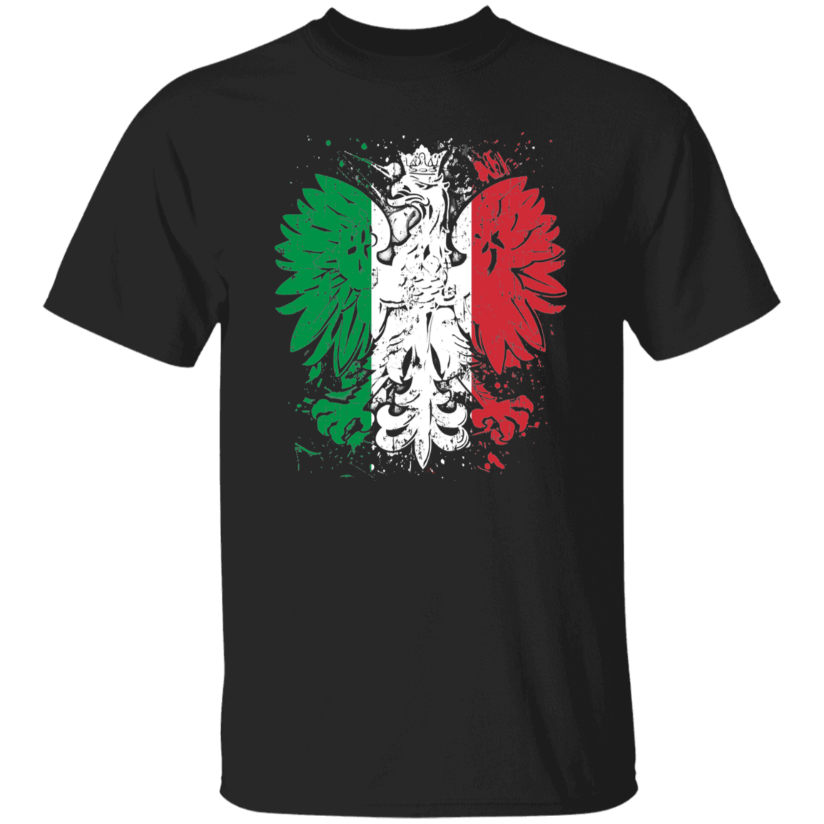 Polish Italian Heritage T-Shirts CustomCat Black S 