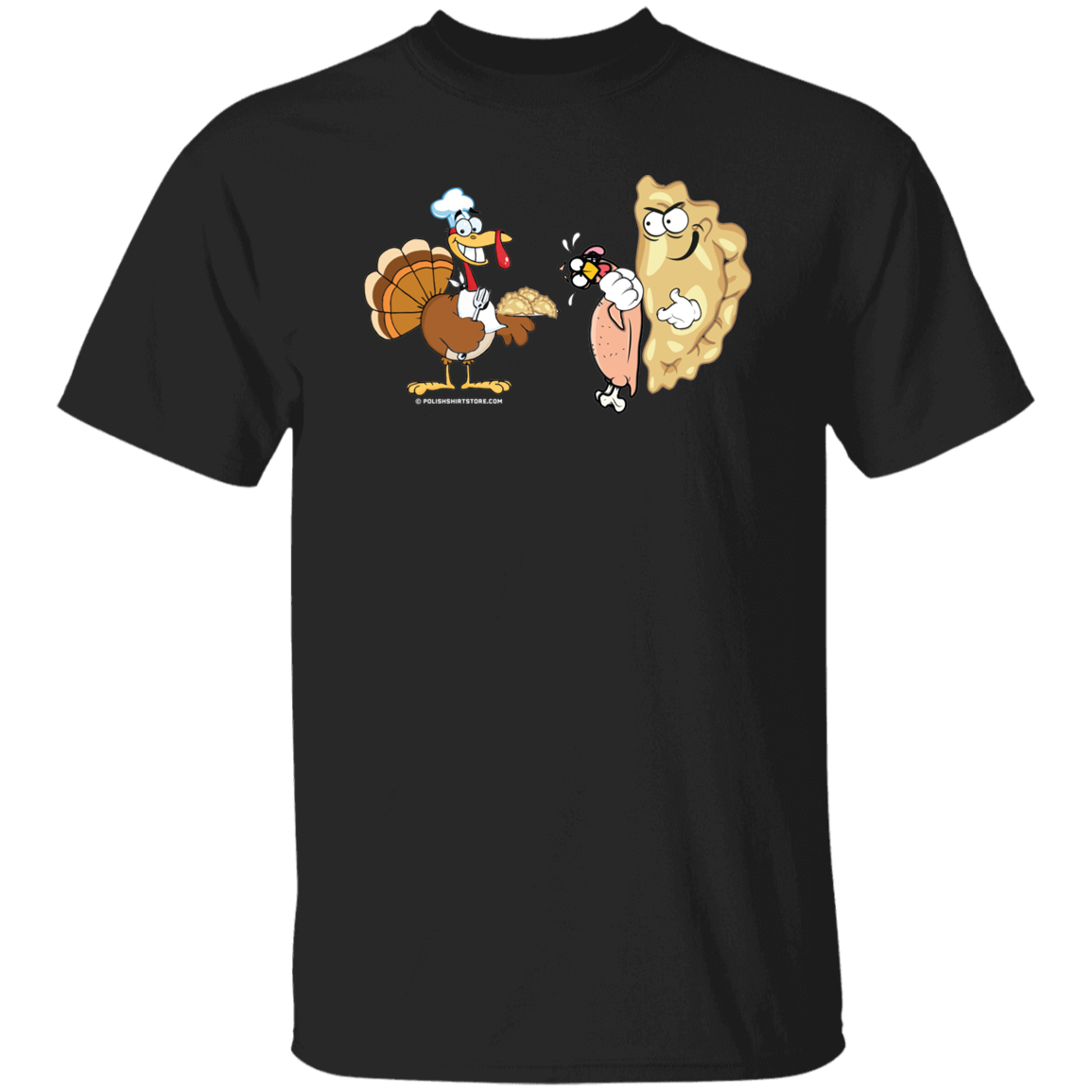 Turkey Vs Pierogi Apparel CustomCat G500 5.3 oz. T-Shirt Black S