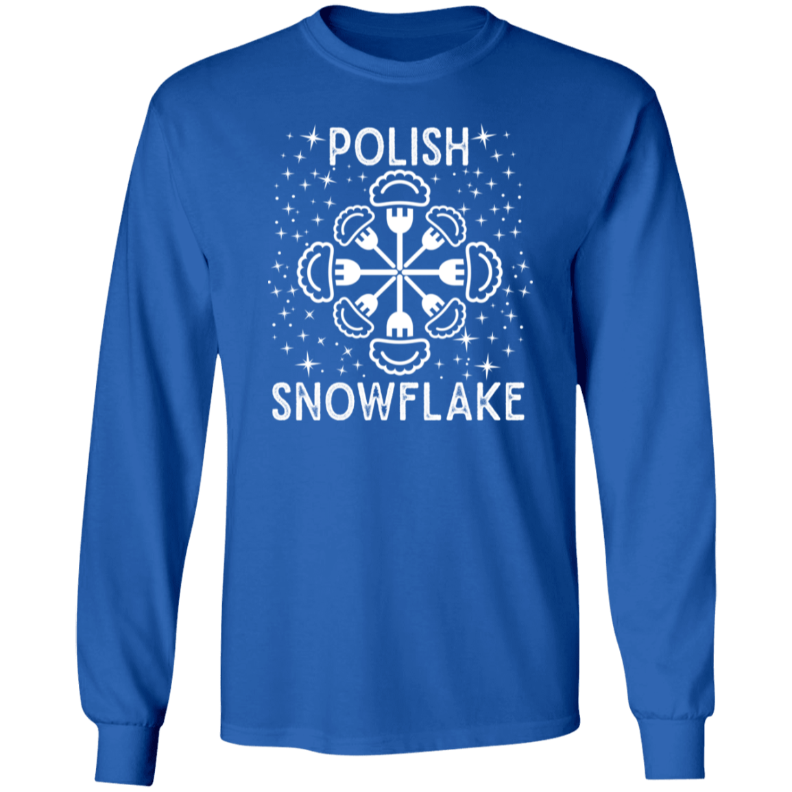 Polish Snowflake T-Shirt Apparel CustomCat G240 LS Ultra Cotton T-Shirt Royal S