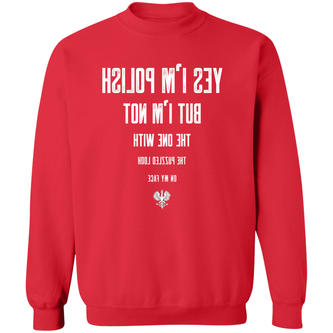 Polish Eye Chart Apparel CustomCat G180 Crewneck Pullover Sweatshirt Red S