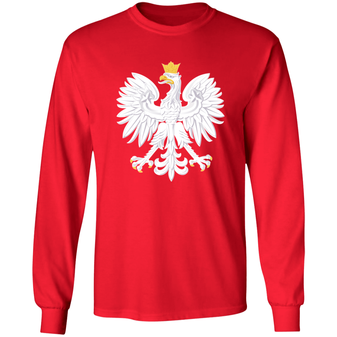 Polish Eagle Long Sleeve Shirt T-Shirts CustomCat Red S 