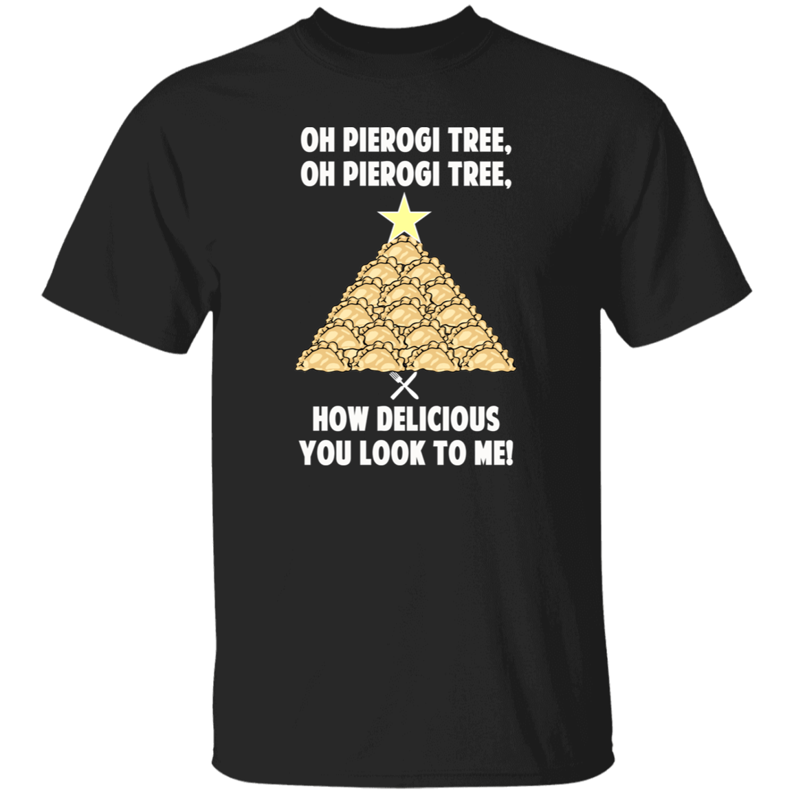 Pierogi Tree T-Shirt - The Original T-Shirts CustomCat Black S 