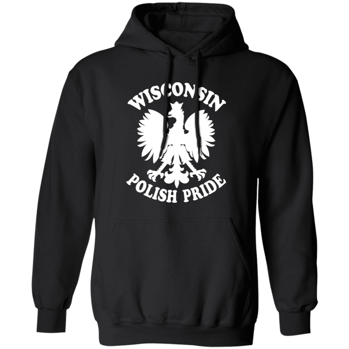 Wisconsin Polish Pride Apparel CustomCat G185 Pullover Hoodie Black S