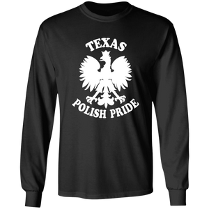 Texas  Polish Pride - G240 LS Ultra Cotton T-Shirt / Black / S - Polish Shirt Store