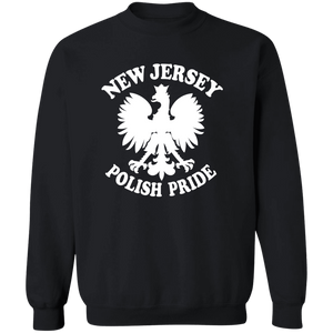 New Jersey Polish Pride - G180 Crewneck Pullover Sweatshirt / Black / S - Polish Shirt Store
