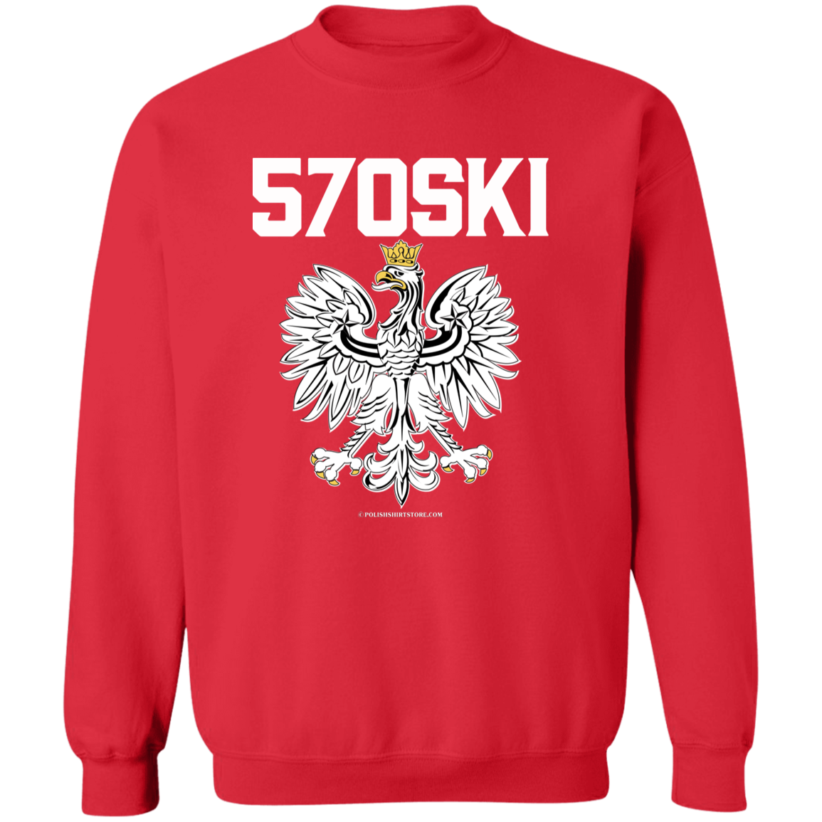 570SKI Apparel CustomCat G180 Crewneck Pullover Sweatshirt Red S