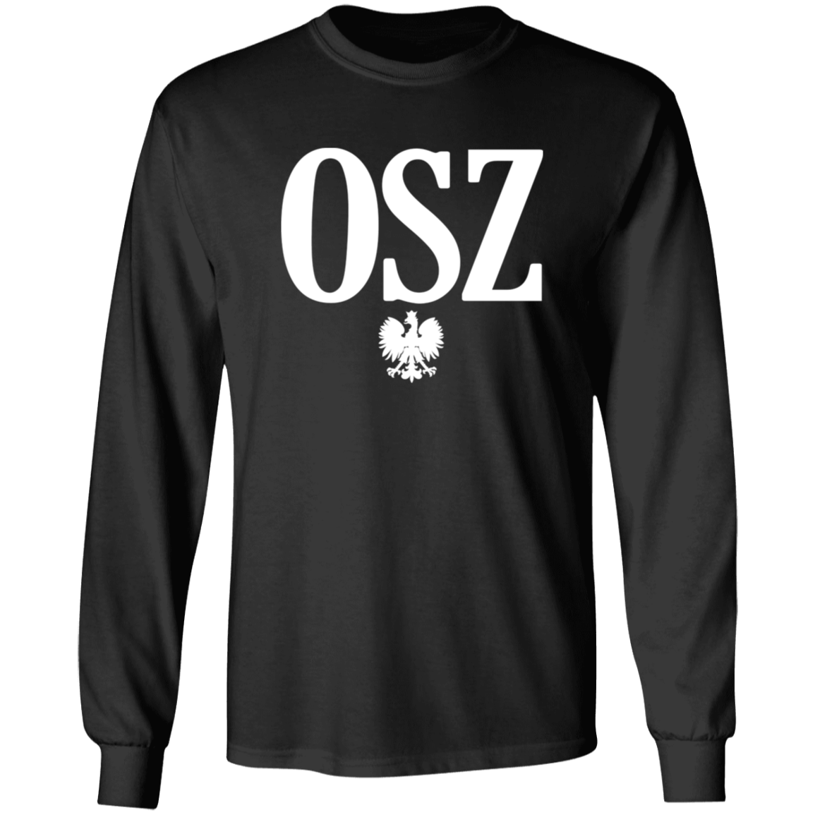 OSZ Polish Surname Ending Apparel CustomCat G240 LS Ultra Cotton T-Shirt Black S