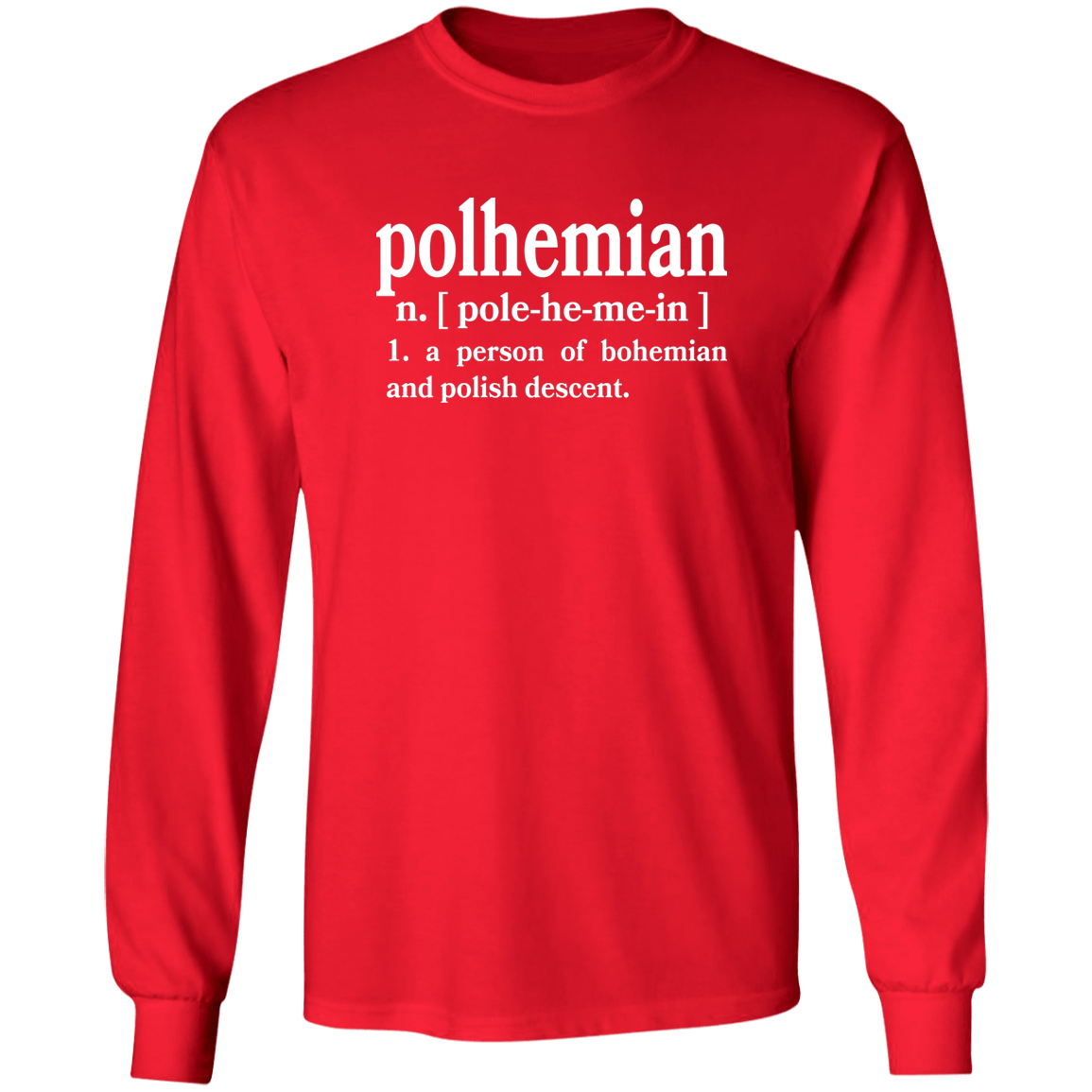 Polhemian Defintion Apparel CustomCat G540 LS T-Shirt Red S