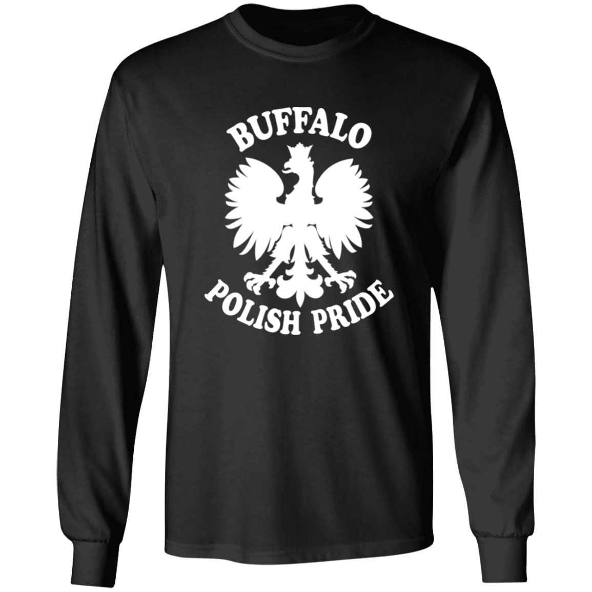 Buffalo Polish Pride Apparel CustomCat G540 LS T-Shirt Black S