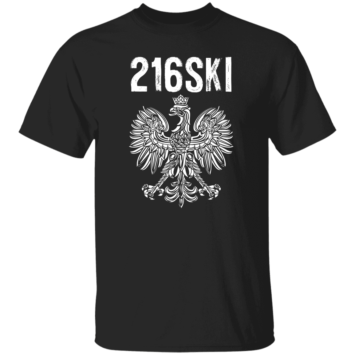 216SKI Cleveland Ohio Polish Pride Apparel CustomCat G500 5.3 oz. T-Shirt Black S