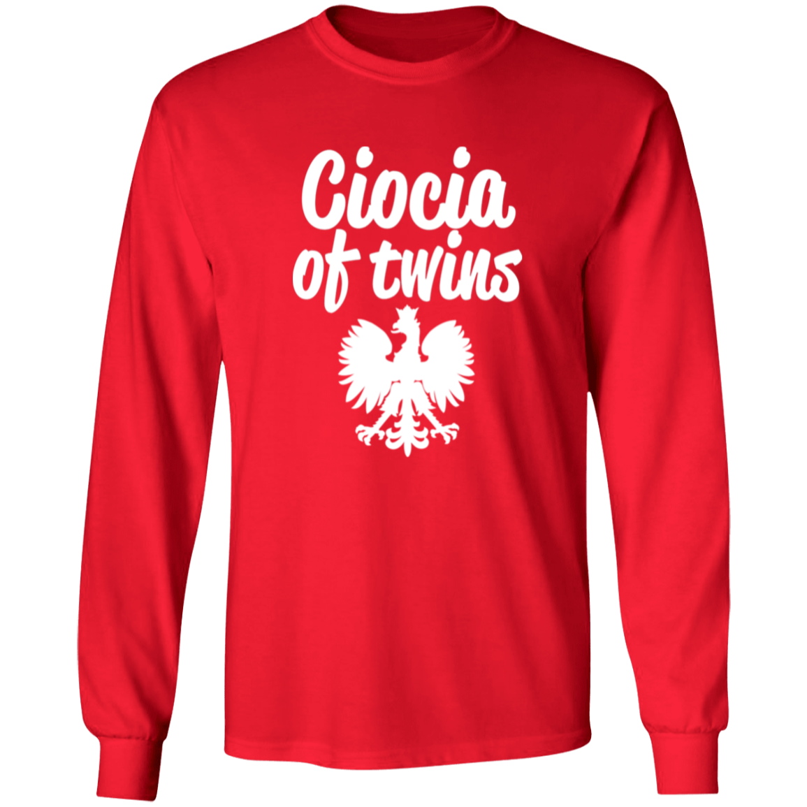Ciocia of Twins Apparel CustomCat G540 LS T-Shirt Red S