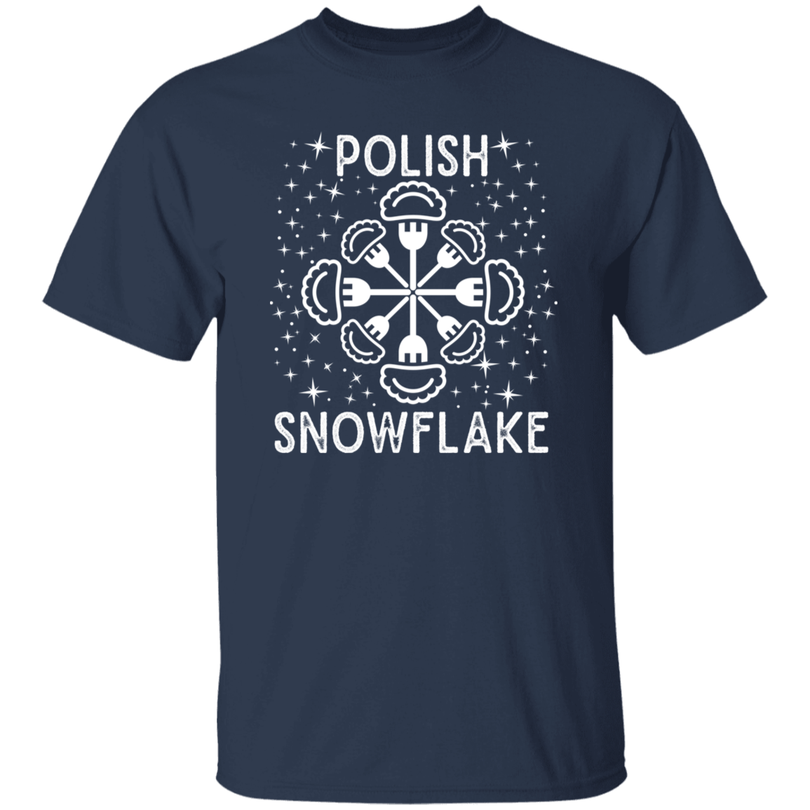 Polish Snowflake T-Shirt Apparel CustomCat G500 5.3 oz. T-Shirt Navy S