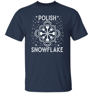 Polish Snowflake T-Shirt - G500 5.3 oz. T-Shirt / Navy / S - Polish Shirt Store