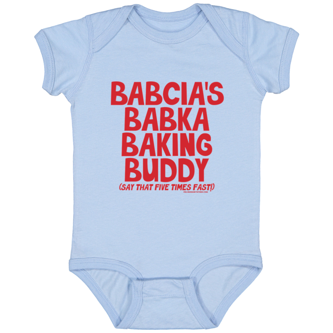 Babcia's Babka Baking Buddy Infant Bodysuit Baby CustomCat Light Blue Newborn 