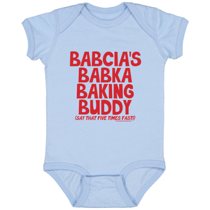 Babcia's Babka Baking Buddy Infant Bodysuit - Light Blue / Newborn - Polish Shirt Store